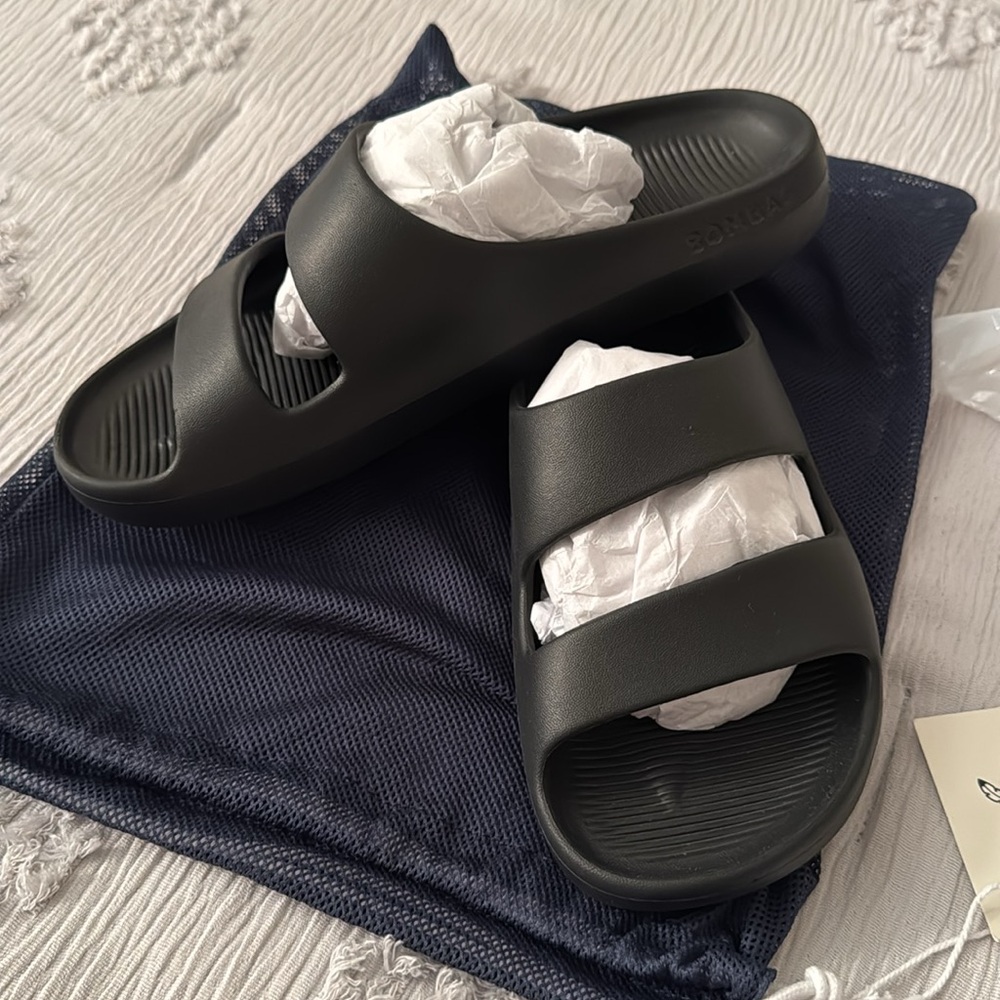 Bombas Women's Friday Slide Size 8 Black Jet Lag Waterproof